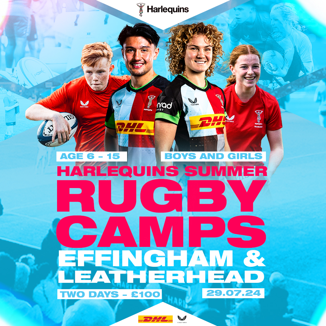 Harlequins Rugby Summer camp poster at Eagles 29th July 2 days £100