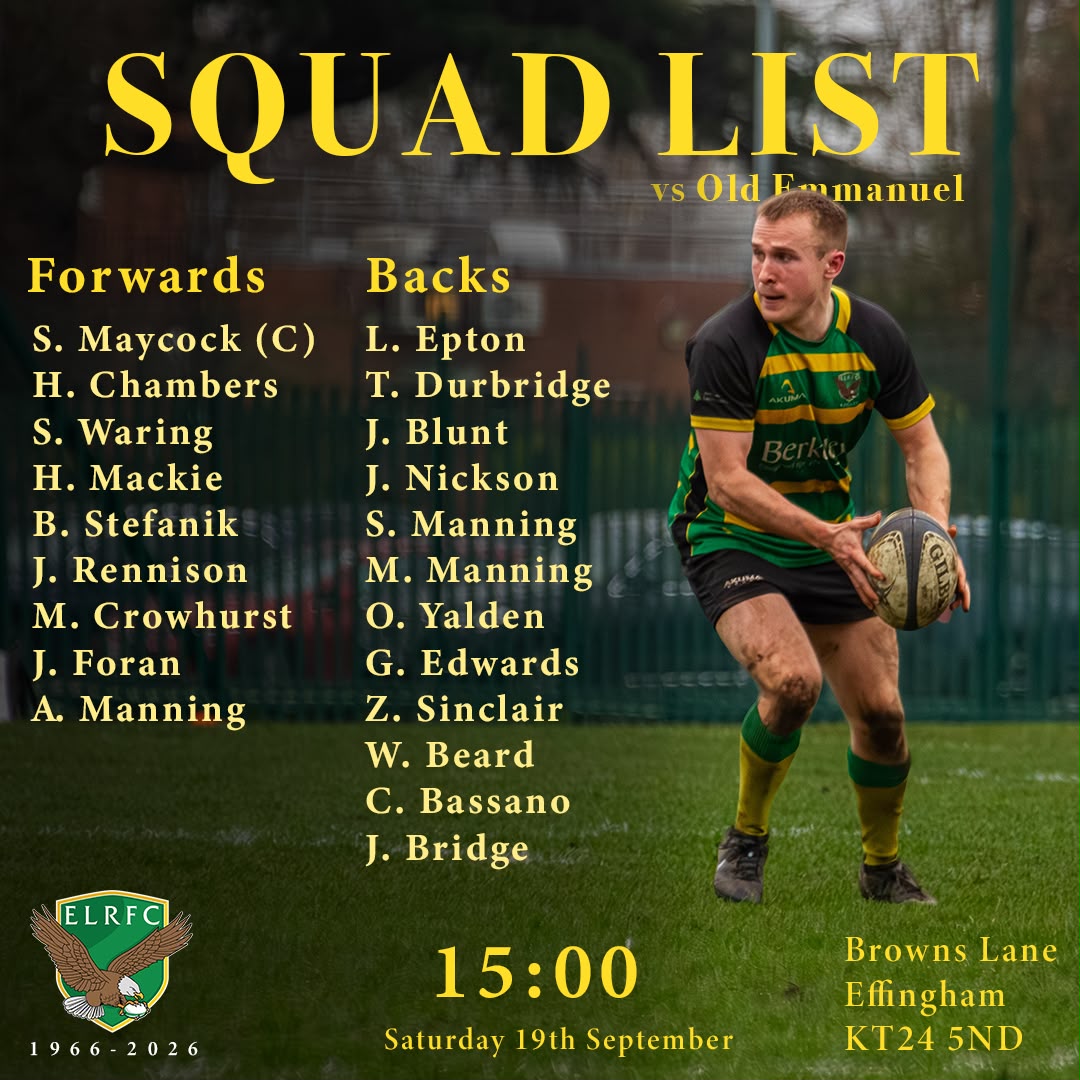 ELRFC 1XV TEAM LINEUP